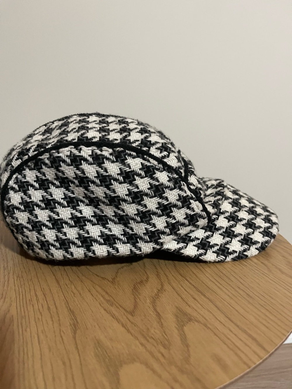 Black & White Houndstooth Baseball Cap - Women's Classic Cap - Picture 5 of 8
